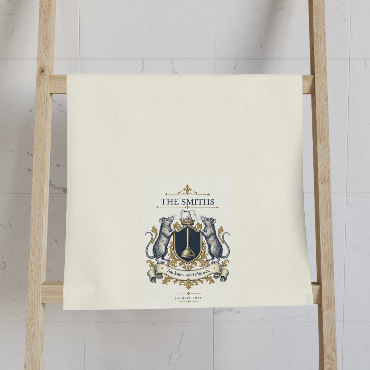 Personalized Heraldic Rats Hand Towel