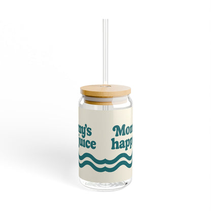 Mommy’s Happy Juice — 16oz Sipper Glass, Optional Lid & Straw