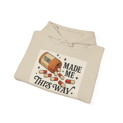 Tylenol Made Me This Way — Vintage Pill Graphic Hoodie