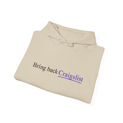 Hoodie - "Bring Back Craigslist" Minimalist Retro Logo Pullover