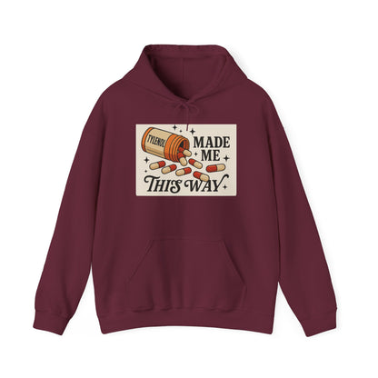 Tylenol Made Me This Way — Vintage Pill Graphic Hoodie