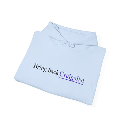 Hoodie - "Bring Back Craigslist" Minimalist Retro Logo Pullover