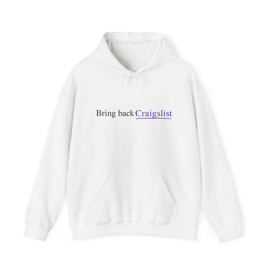 Hoodie - "Bring Back Craigslist" Minimalist Retro Logo Pullover