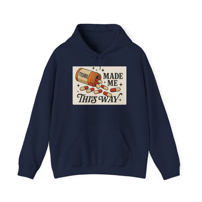 Tylenol Made Me This Way — Vintage Pill Graphic Hoodie