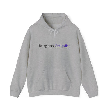 Hoodie - "Bring Back Craigslist" Minimalist Retro Logo Pullover