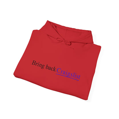 Hoodie - "Bring Back Craigslist" Minimalist Retro Logo Pullover