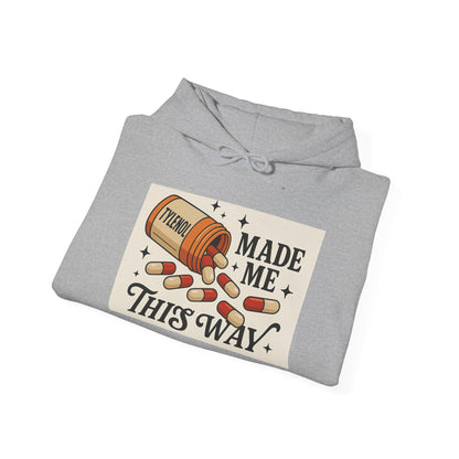 Tylenol Made Me This Way — Vintage Pill Graphic Hoodie