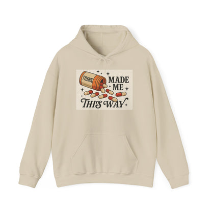 Tylenol Made Me This Way — Vintage Pill Graphic Hoodie