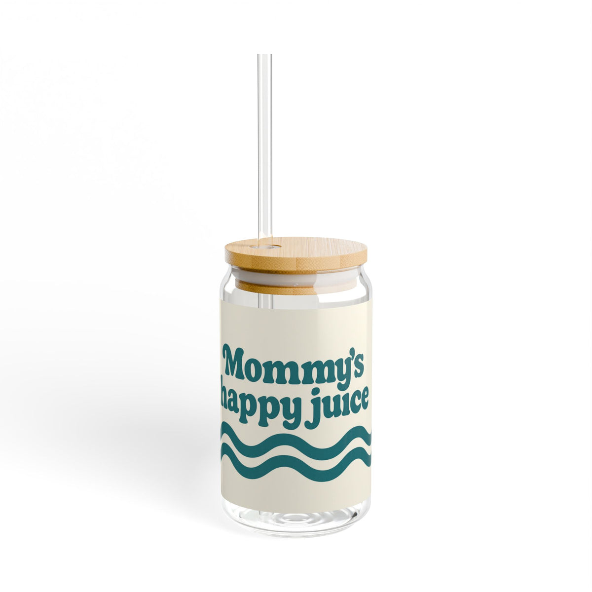 Mommy’s Happy Juice — 16oz Sipper Glass, Optional Lid & Straw