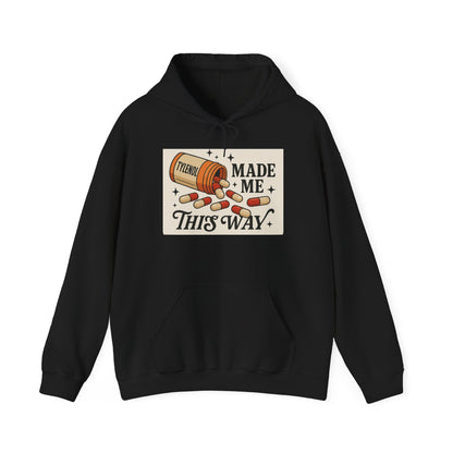 Tylenol Made Me This Way — Vintage Pill Graphic Hoodie