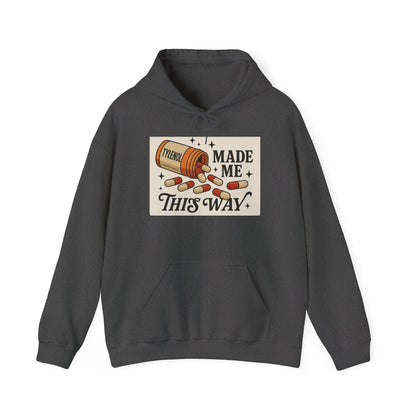 Tylenol Made Me This Way — Vintage Pill Graphic Hoodie