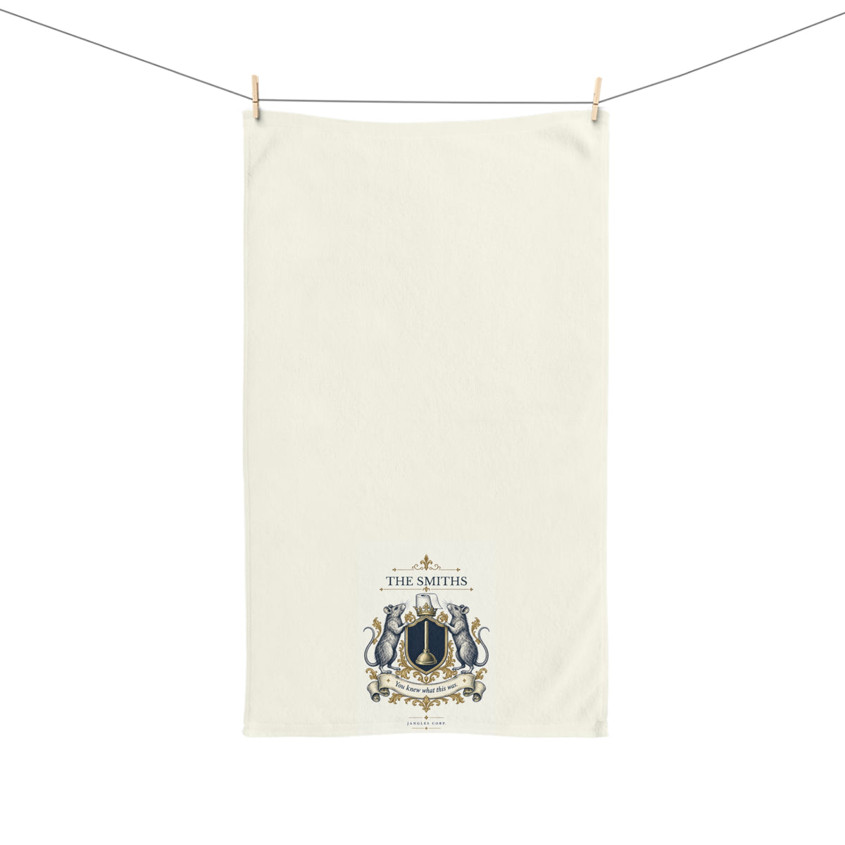 Personalized Heraldic Rats Hand Towel