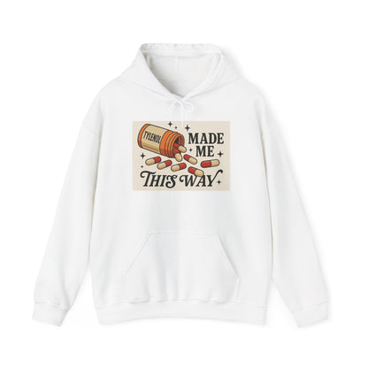 Tylenol Made Me This Way — Vintage Pill Graphic Hoodie