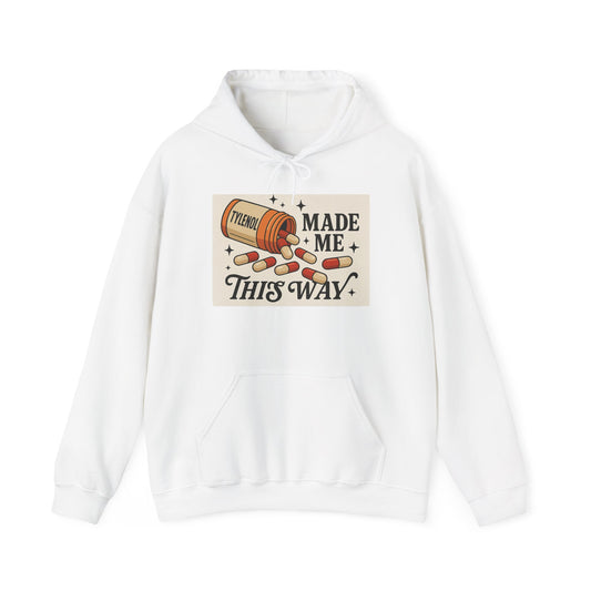 Tylenol Made Me This Way — Vintage Pill Graphic Hoodie
