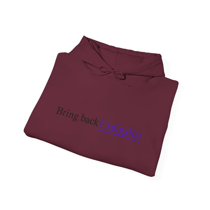 Hoodie - "Bring Back Craigslist" Minimalist Retro Logo Pullover