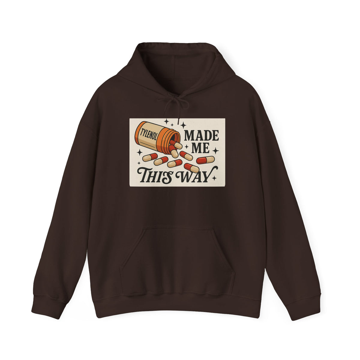Tylenol Made Me This Way — Vintage Pill Graphic Hoodie