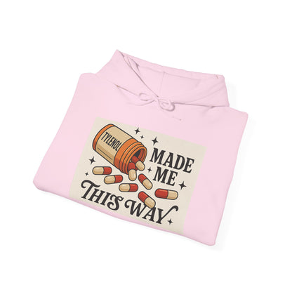 Tylenol Made Me This Way — Vintage Pill Graphic Hoodie
