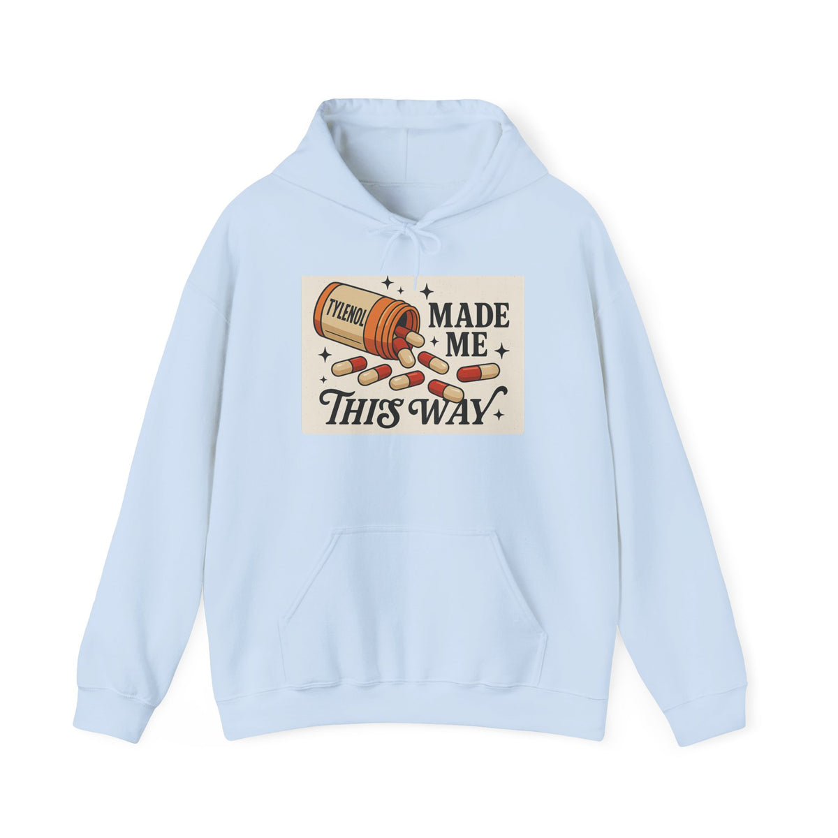 Tylenol Made Me This Way — Vintage Pill Graphic Hoodie