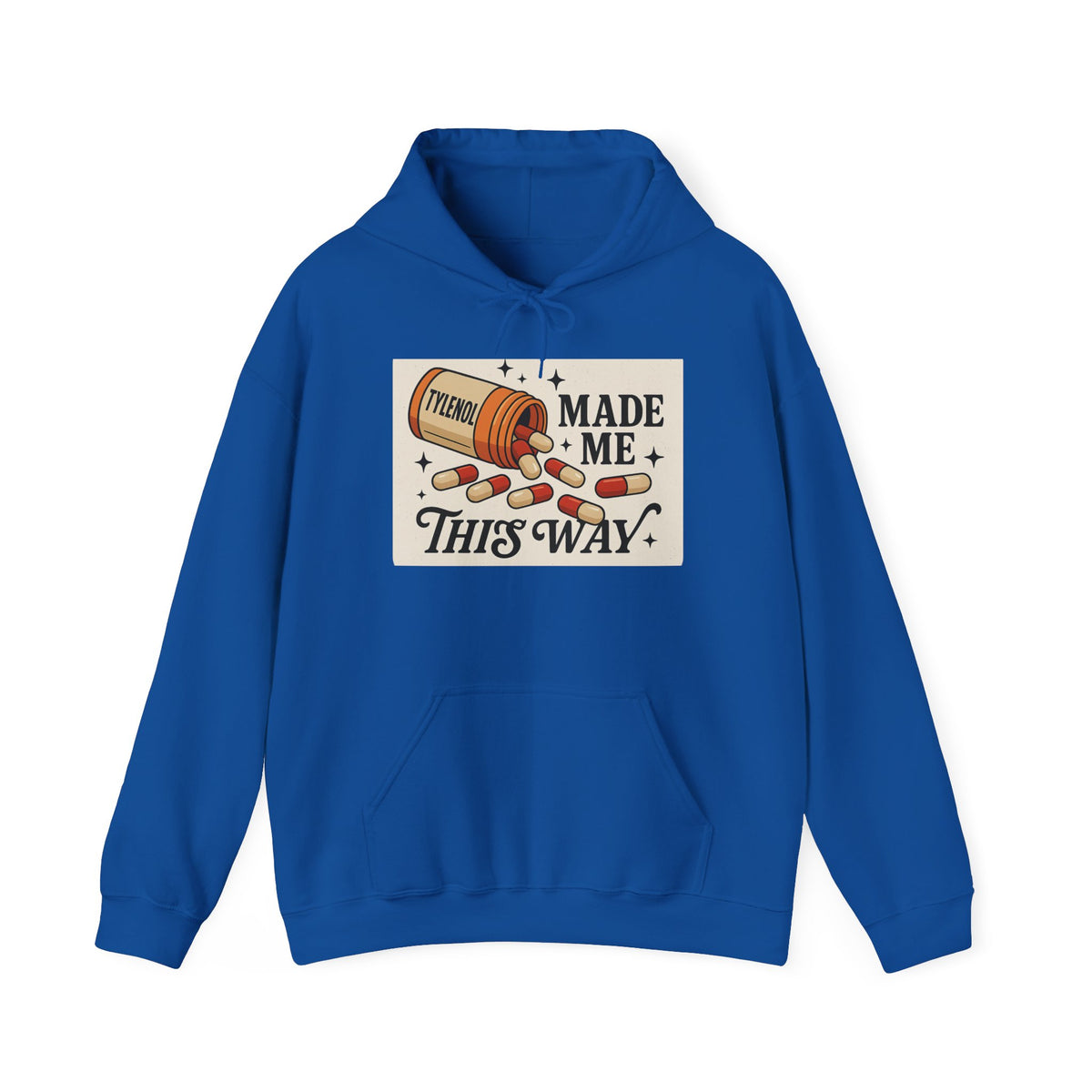 Tylenol Made Me This Way — Vintage Pill Graphic Hoodie